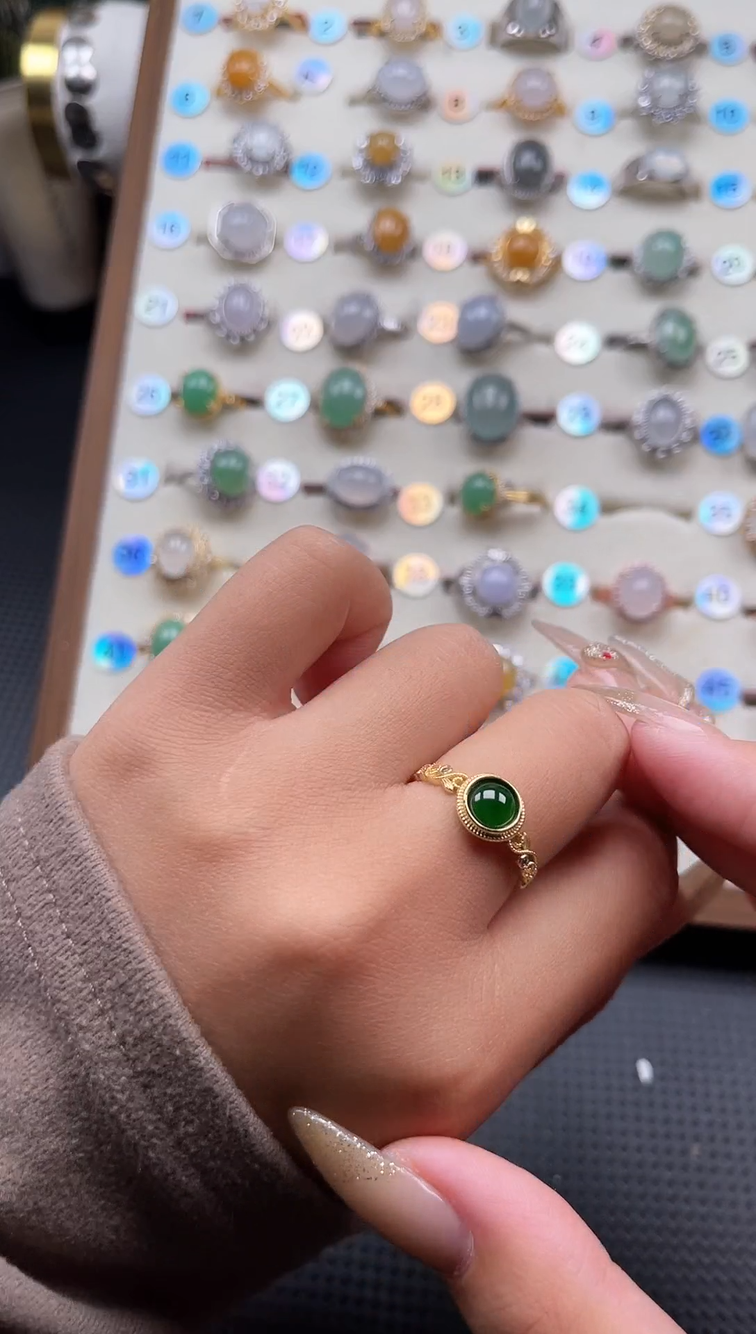 【闪购商品】翡翠戒指银S925镶嵌天然A货翡翠戒指