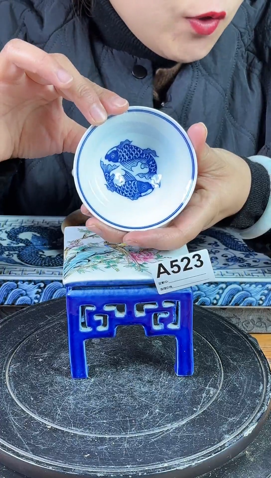 摆件景德镇陶瓷茶杯茶具摆件A523