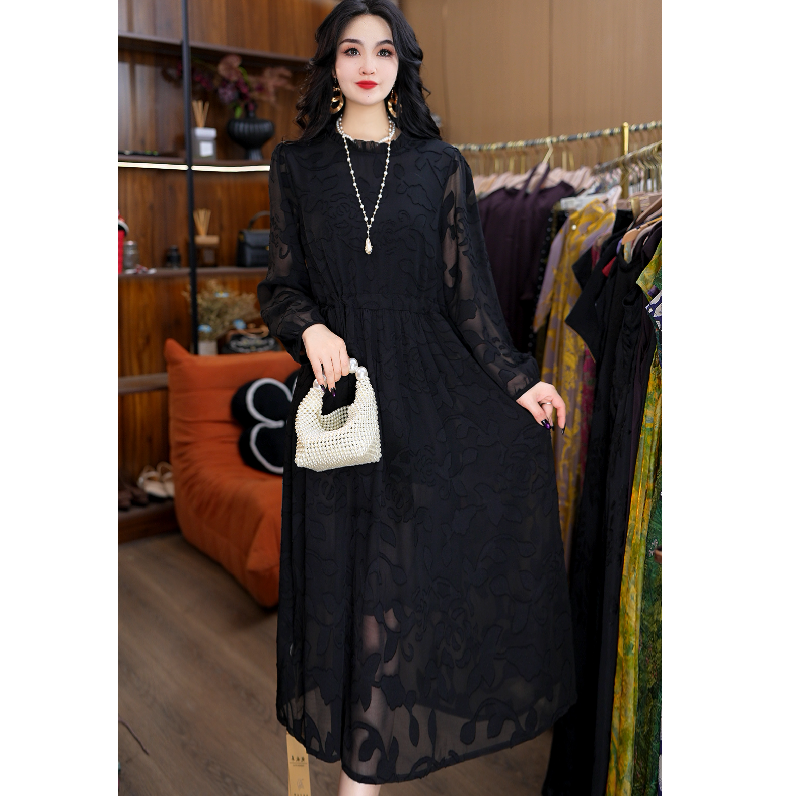 7661-22新款休闲时尚气质连衣裙