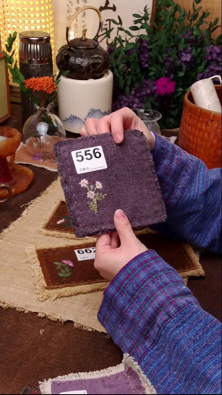 姐**祥 Cici手作刺子绣柿染壶垫杯垫556