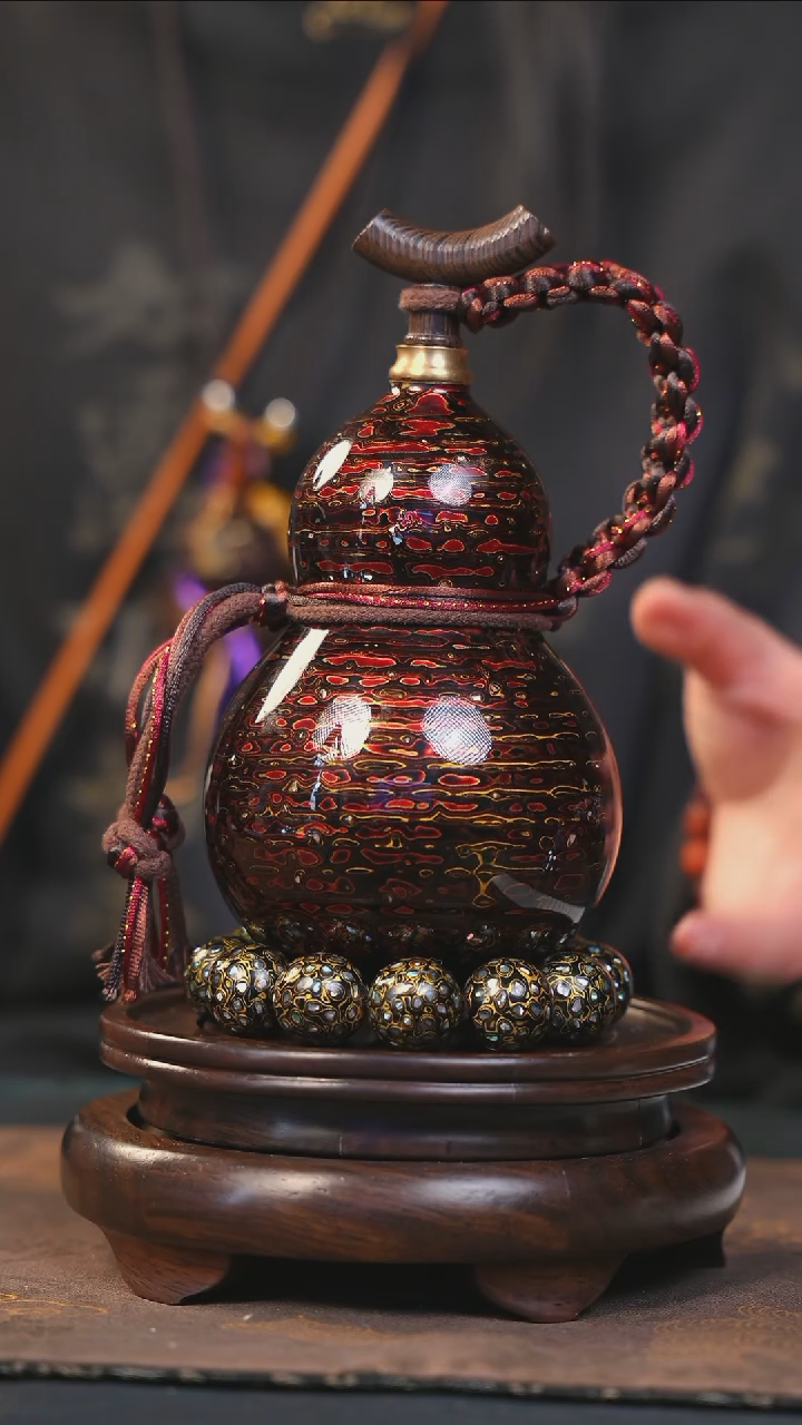 【闪购商品】YT268漆艺酒葫芦不包手串及旋转底座