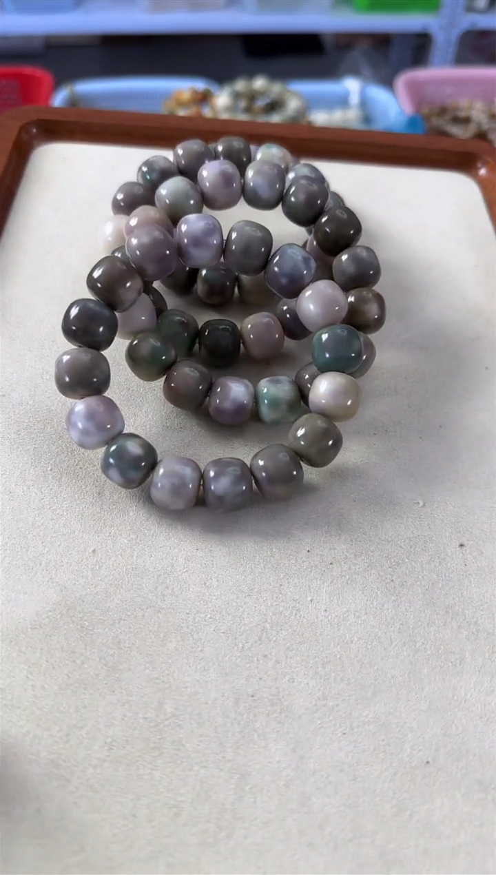 【闪购商品】白玉菩提手串15*菩提根紫罗兰飘花单圈