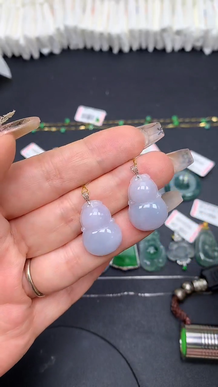 翡翠18K金镶嵌吊坠(不含链)MS193134（多样性发一件）