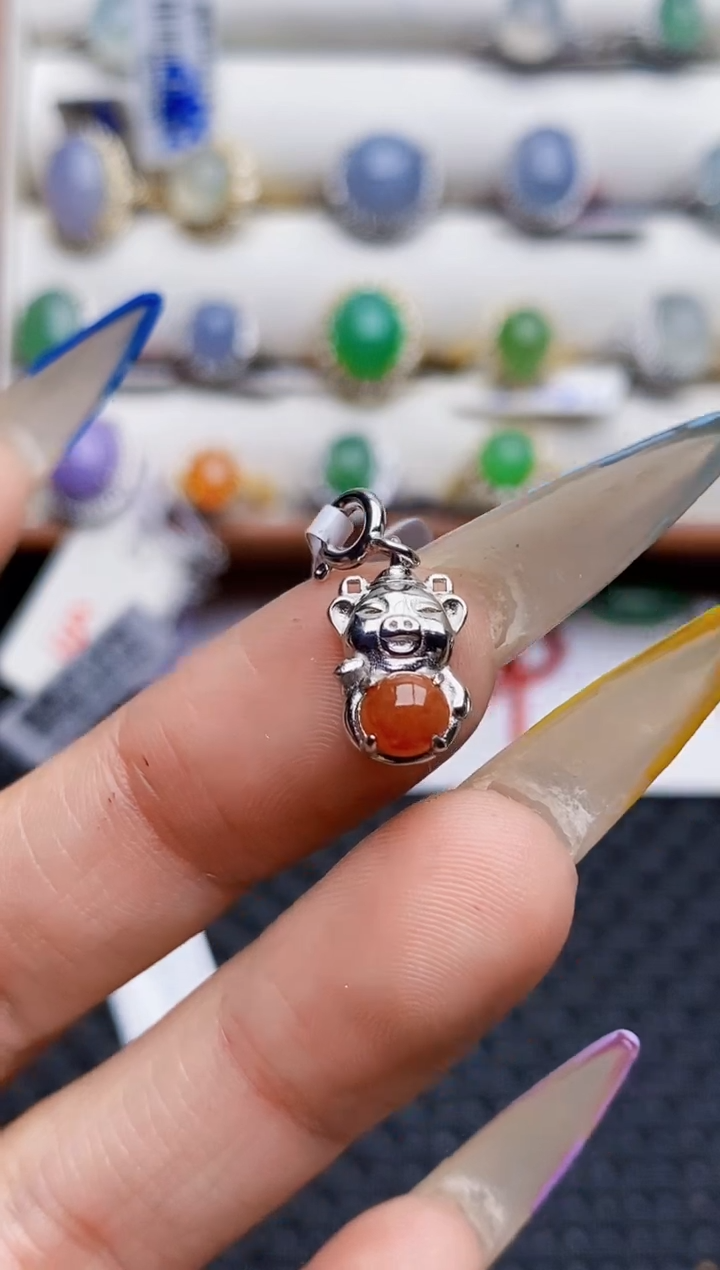 银S925镶嵌戒指翡翠5091