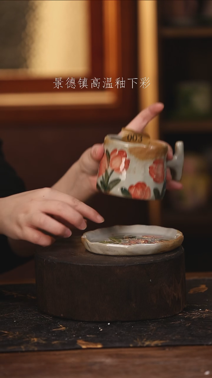 陶瓷景德镇高温釉下手绘陶瓷@L003@