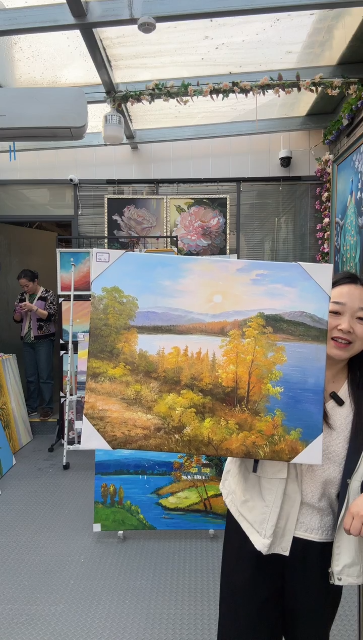 油画山水画50*60     