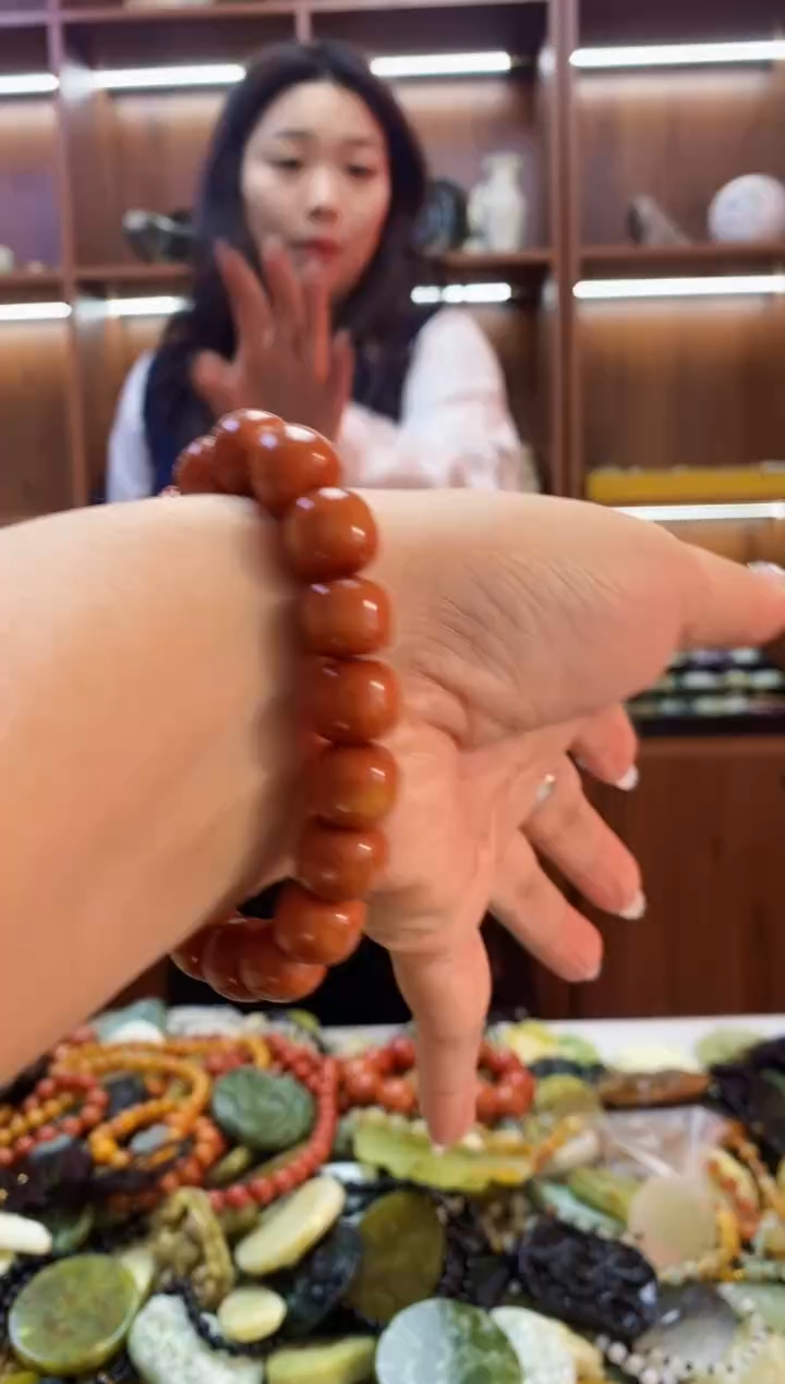 未镶嵌蛇纹石玉手串   