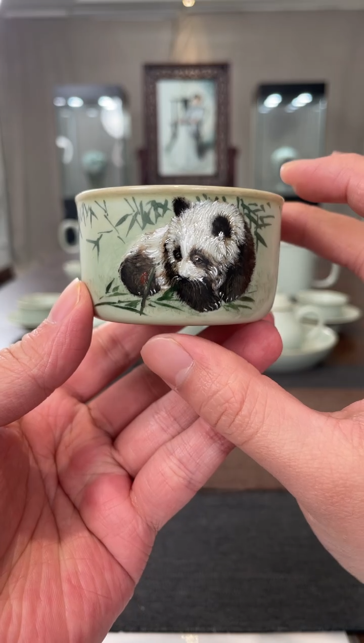 【闪购商品】杯子余秀华老师作品扳指杯（熊猫）