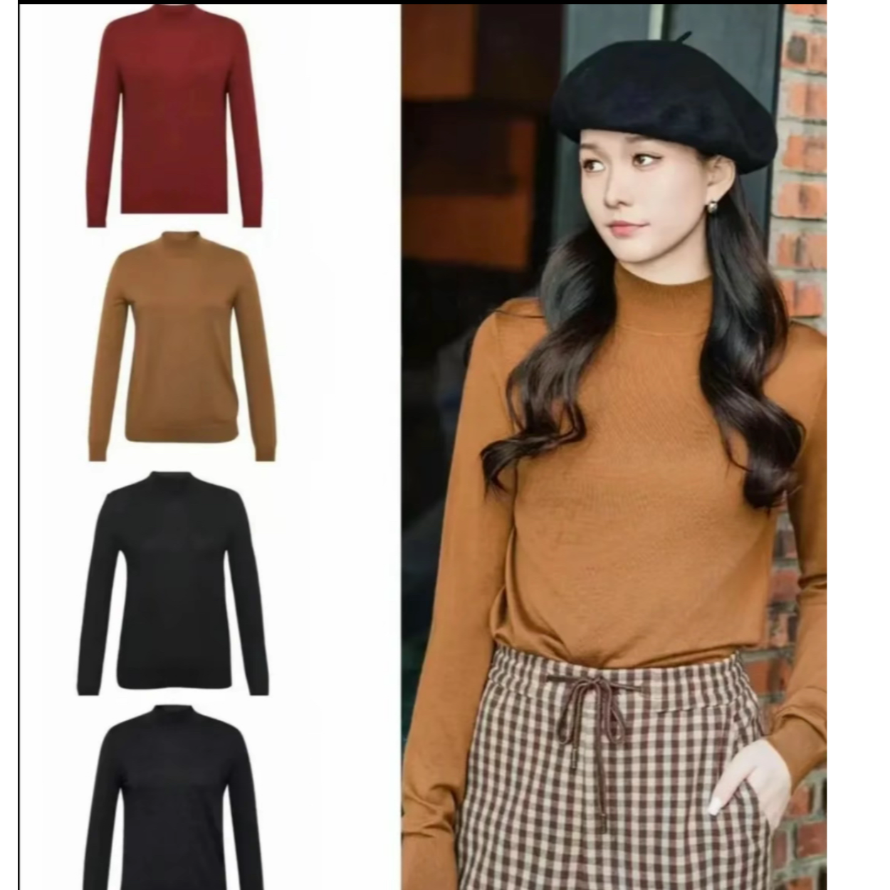 GIRDEAR/哥弟秋冬半高领百搭热力感保暖长袖羊毛衫1399330