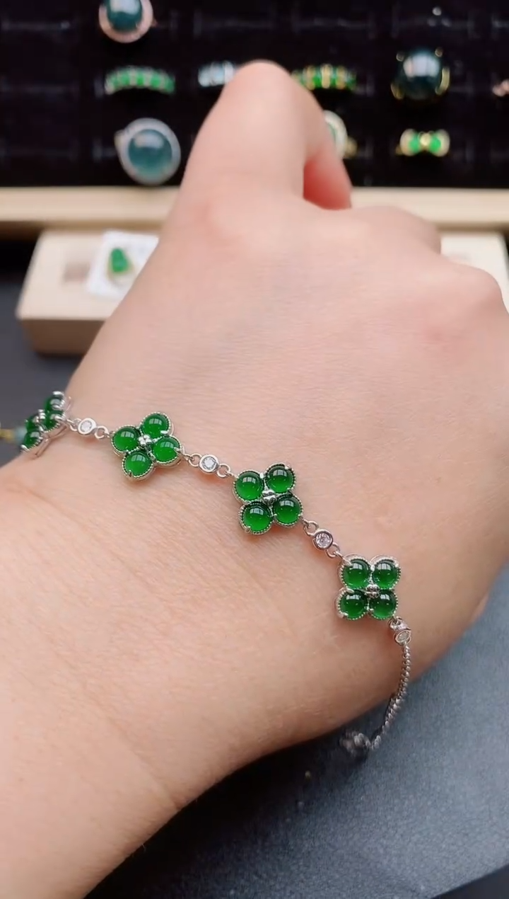 【闪购商品】翡翠手链银S925镶嵌508508