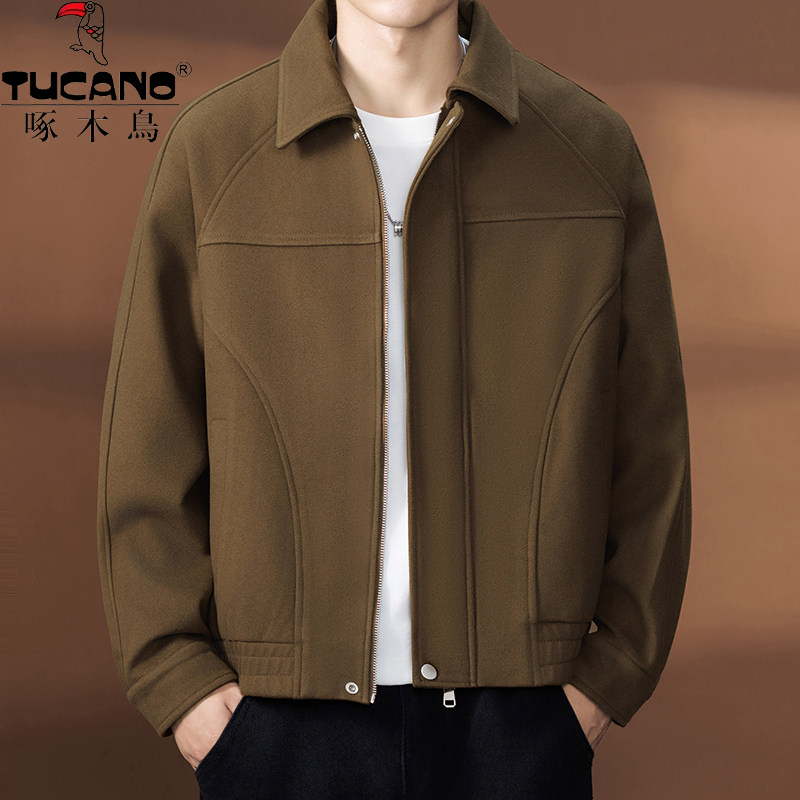 啄木鳥2025新款痞帅呢料休闲外套轻奢时尚爆款上衣夹克