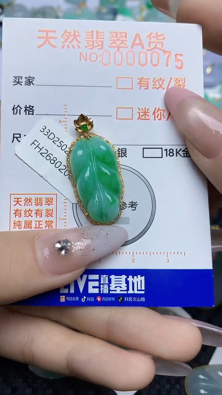 【闪购商品】翡翠颈饰18K金镶嵌8678676767