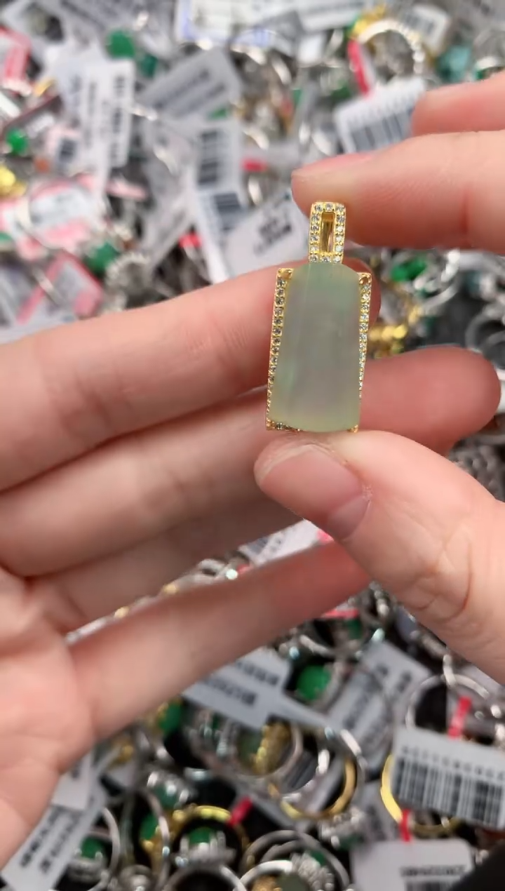 银S925镶嵌戒指翡翠444---4