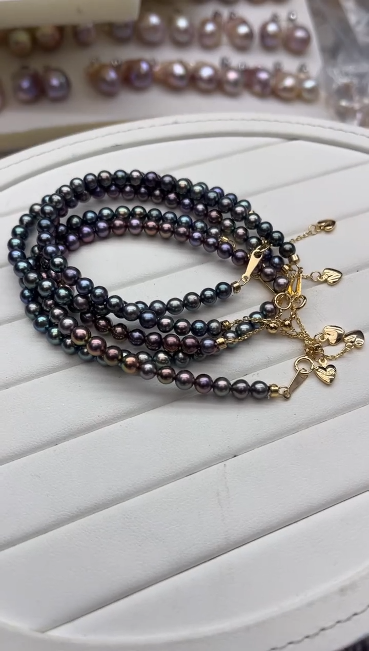 未镶嵌手链淡水珍珠多样性发其一，非无暇