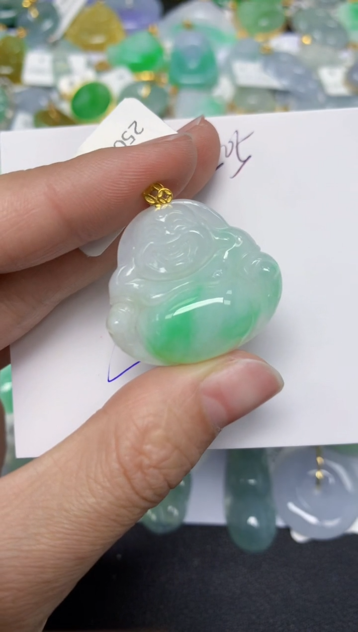 【闪购商品】翡翠颈饰18K金镶嵌 天然翡翠A货