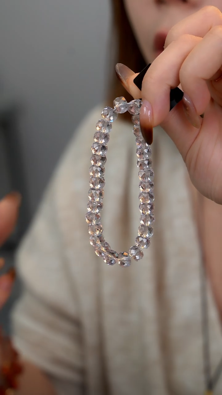 未镶嵌手链水晶玻利维亚紫水钻切工艺7-8mm