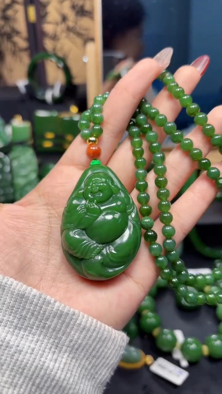 【闪购商品】和田玉（碧玉）吊坠(赠链)未镶嵌1