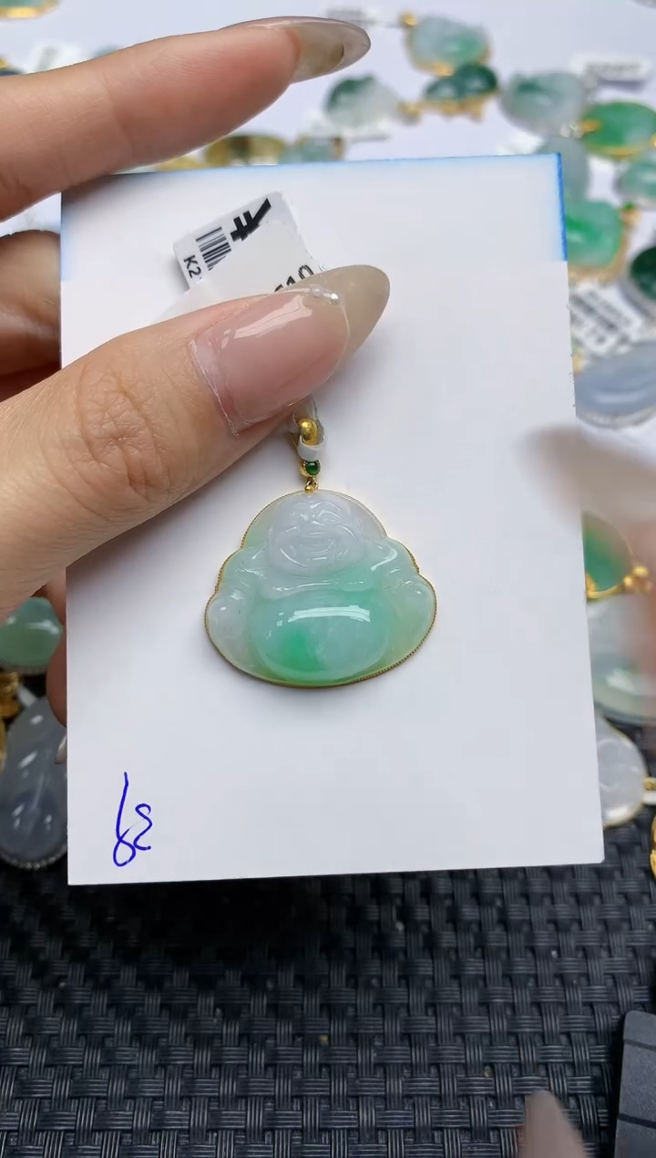 【闪购商品】翡翠颈饰18K金镶嵌天然翡翠A货