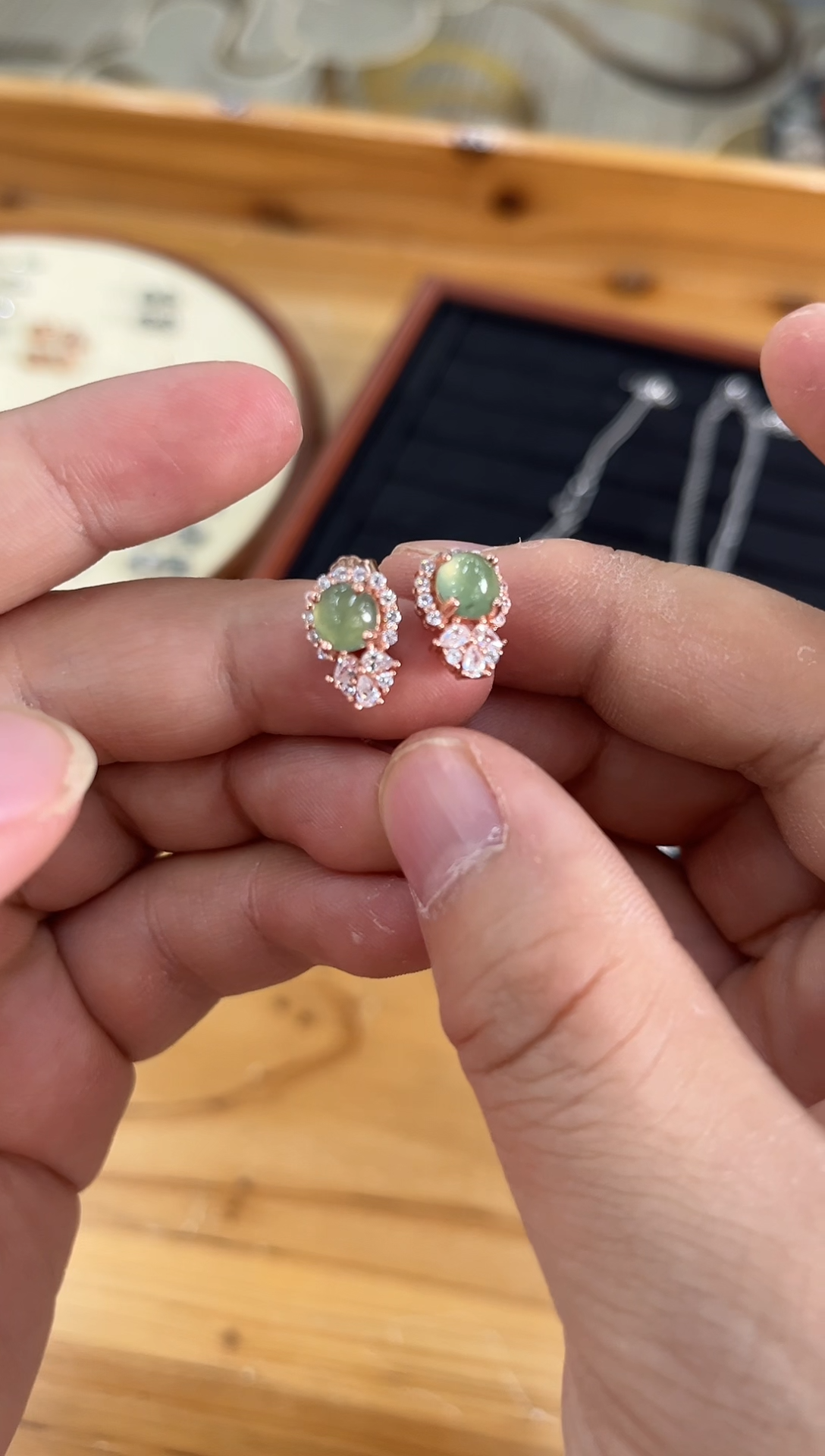 【闪购商品】翡翠耳饰未镶嵌耳环