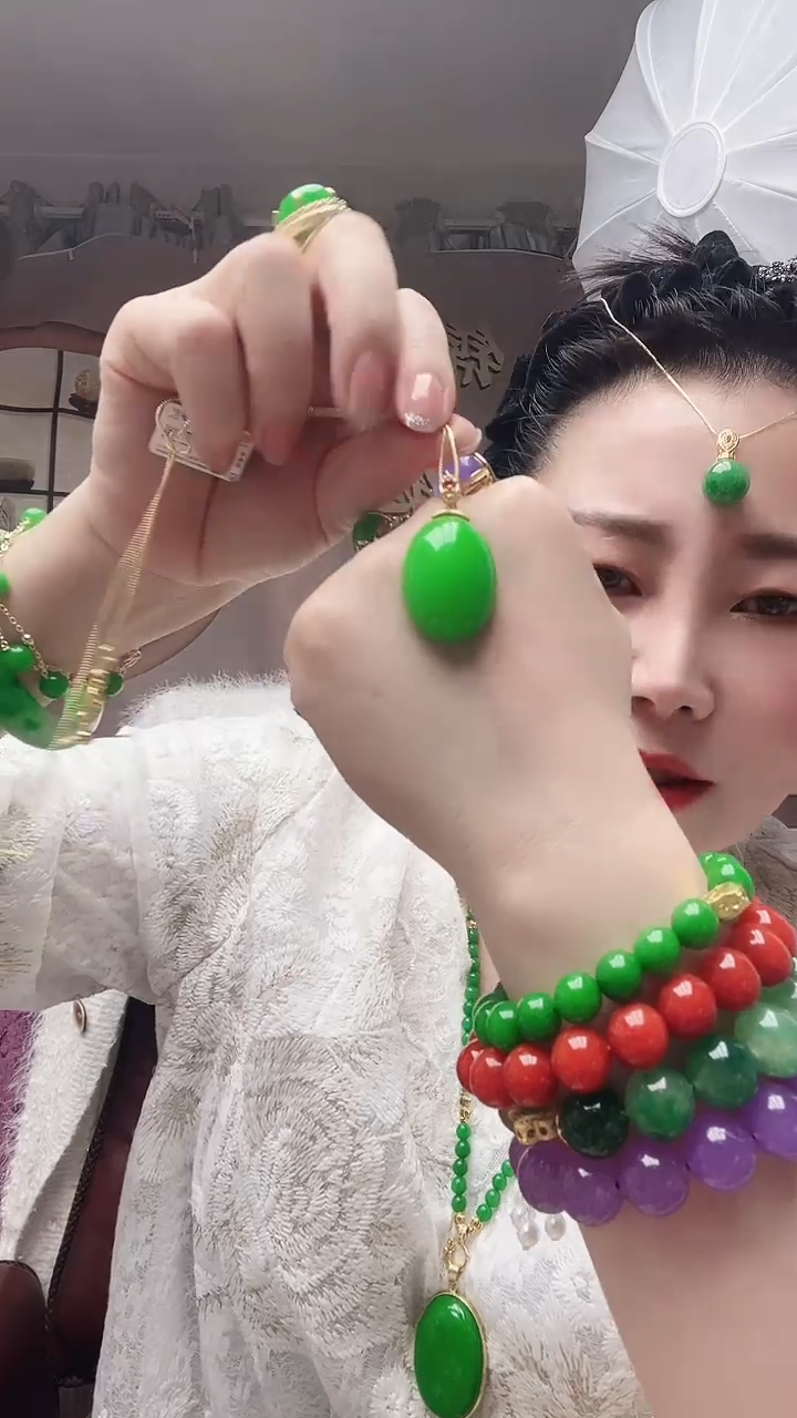 【闪购商品】翡翠颈饰14K金镶嵌Q11号