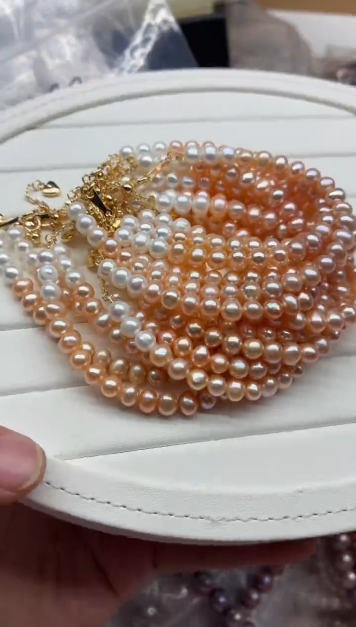 未镶嵌手链淡水珍珠多样性发其一，非无暇