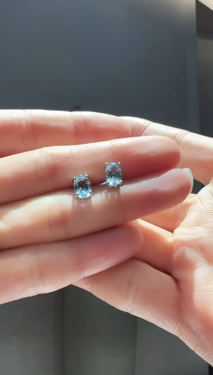 【闪购商品】托帕石耳饰银S925镶嵌37】