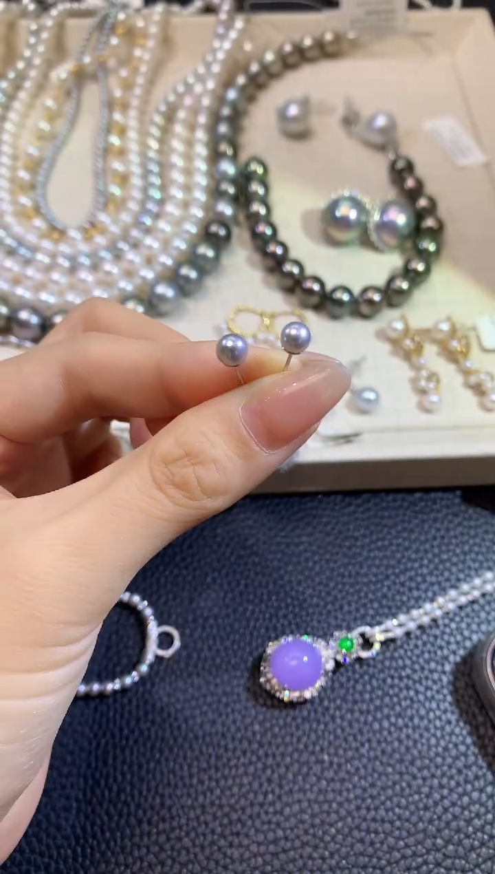 银S925镶嵌海水珍珠耳饰Z2     多样性发一对