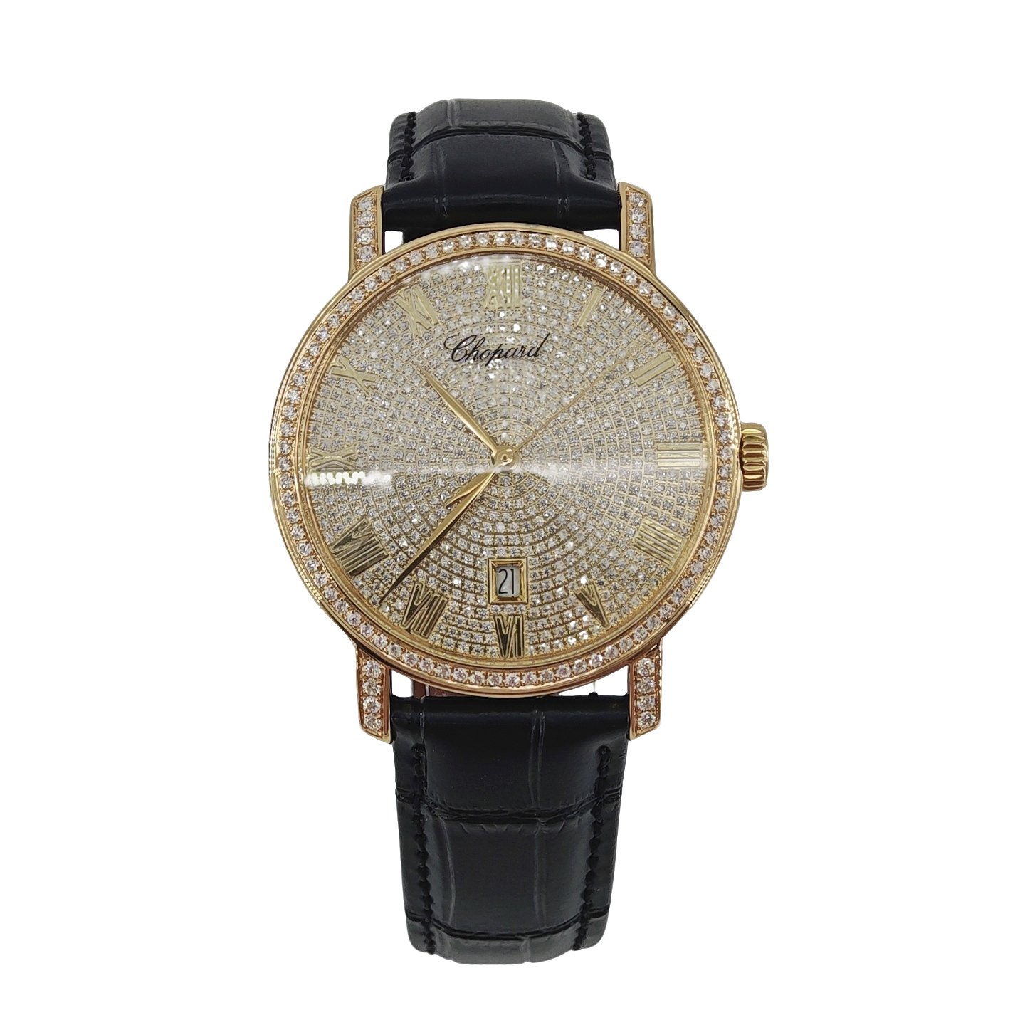 95新 Chopard/萧邦 男士经典系列 机械 后钻 40mm 18k金 升级钻盘
