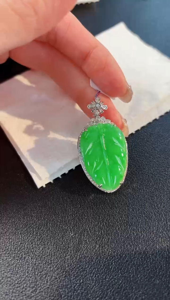 【闪购商品】翡翠颈饰18K金镶嵌缅料A货/支持复检/一件