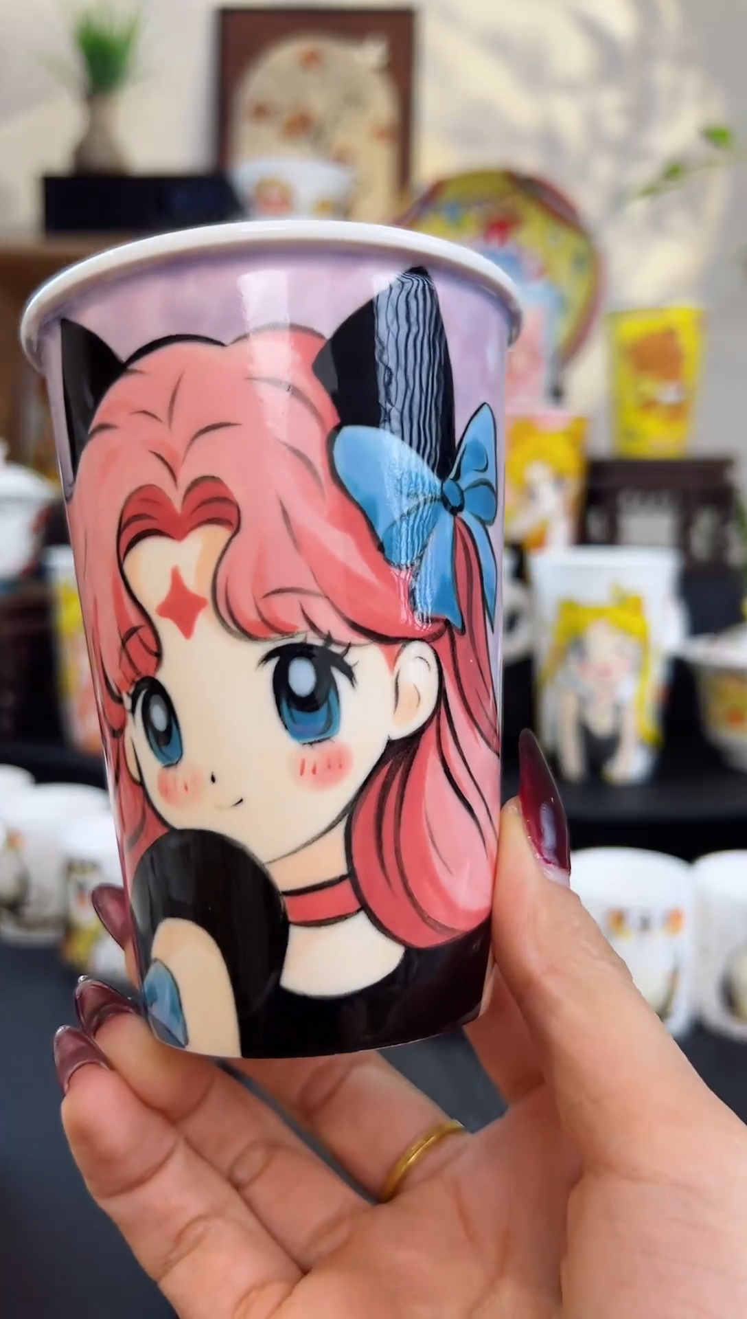 【闪购商品】摆件笙笙漫手工手绘陶瓷杯杯