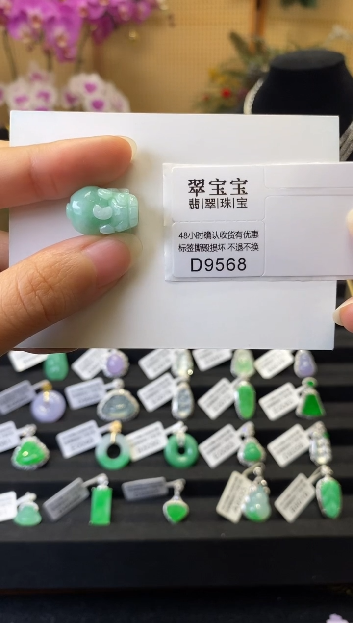 颈饰未镶嵌翡翠D9568 貔貅 含运营费