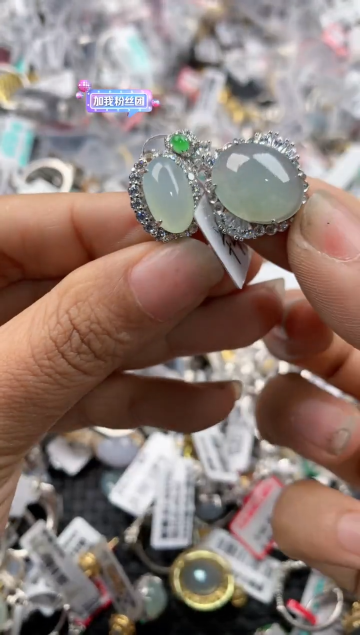 银S925镶嵌戒指翡翠161616----7