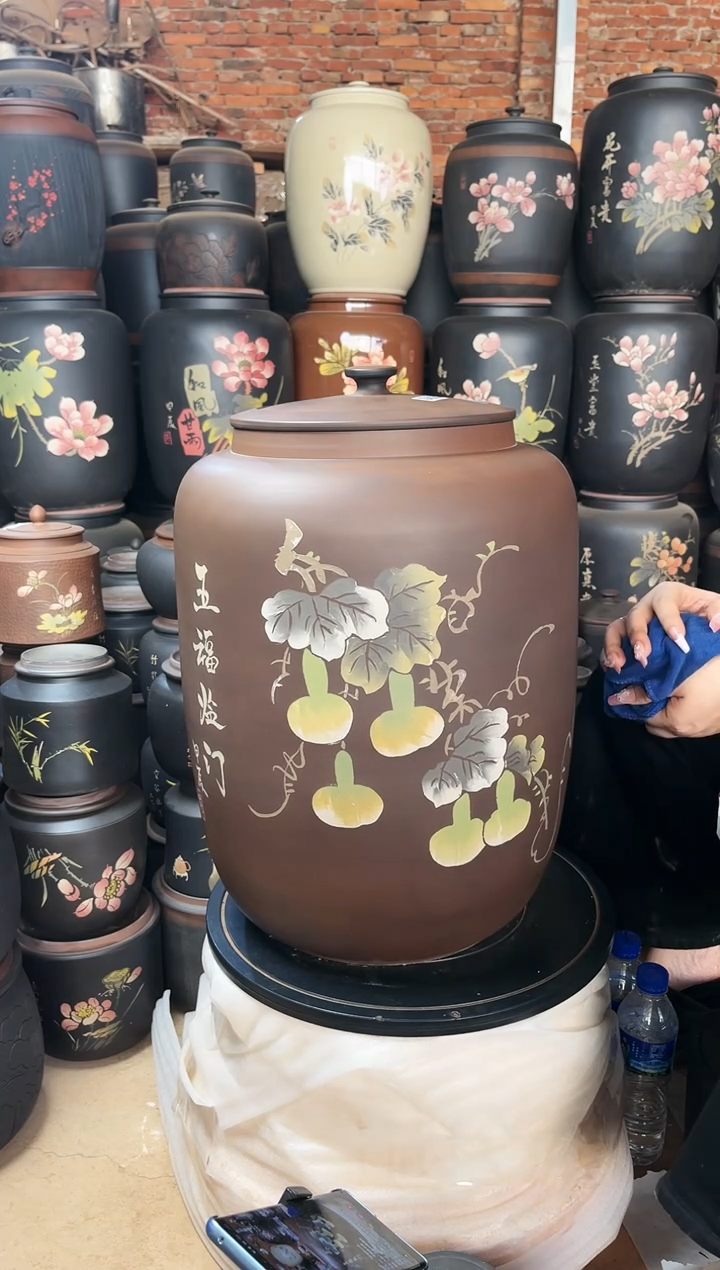 【闪购商品】壶瑕疵 茶缸 彩填高51cm 343