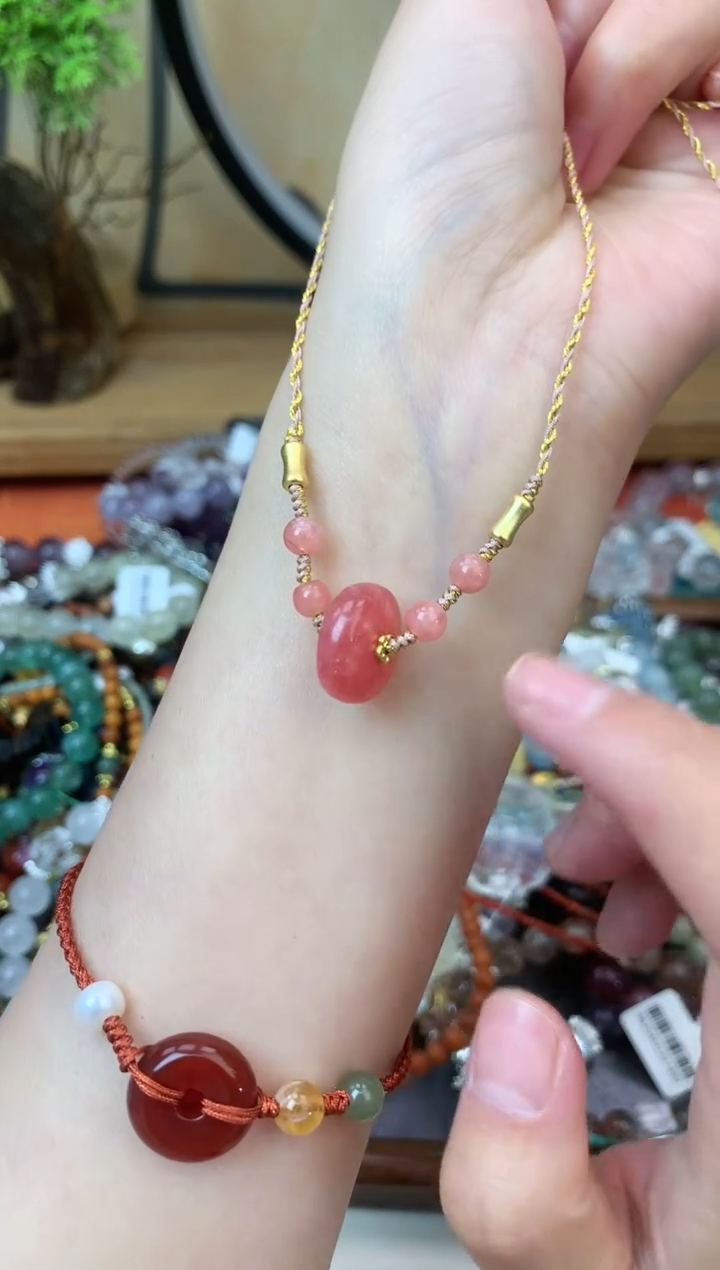 【闪购商品】菱锰矿项链未镶嵌348