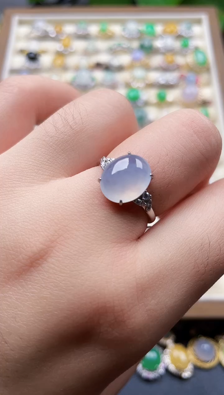 银S925镶嵌戒指翡翠11