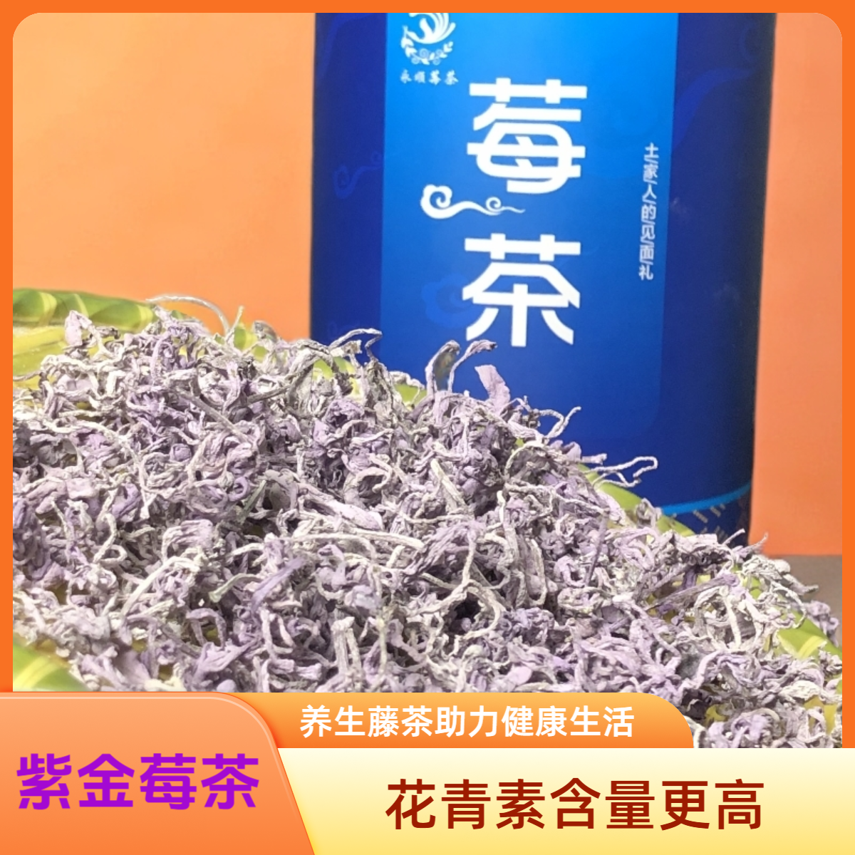 湘西永顺紫金莓茶芽头2罐100g养生茶藤茶50g/罐