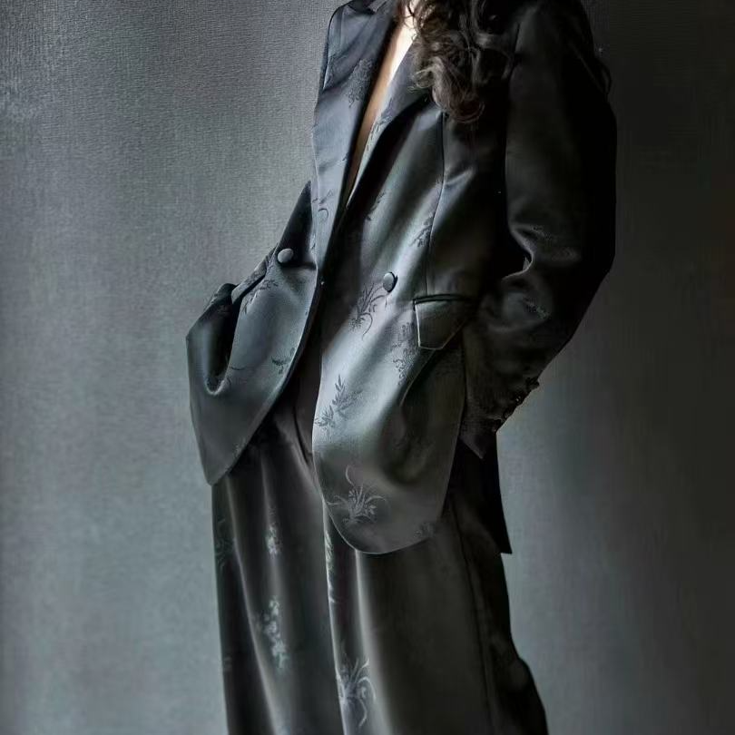 5️⃣（3️⃣09️⃣~5️⃣9️⃣9️⃣）高端女秋季提花宽松西装阔腿裤设计感