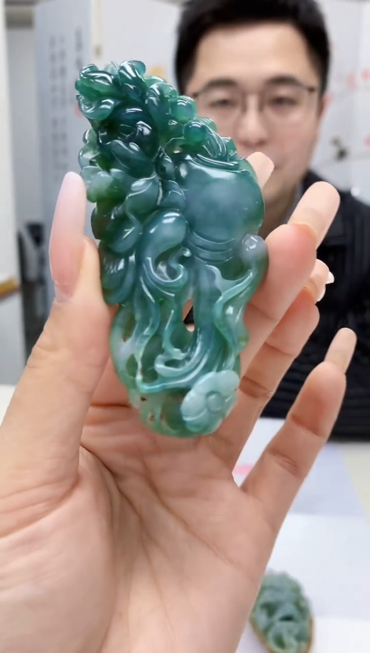 【闪购商品】定制翡翠未镶嵌5153lr-毛货挂件71