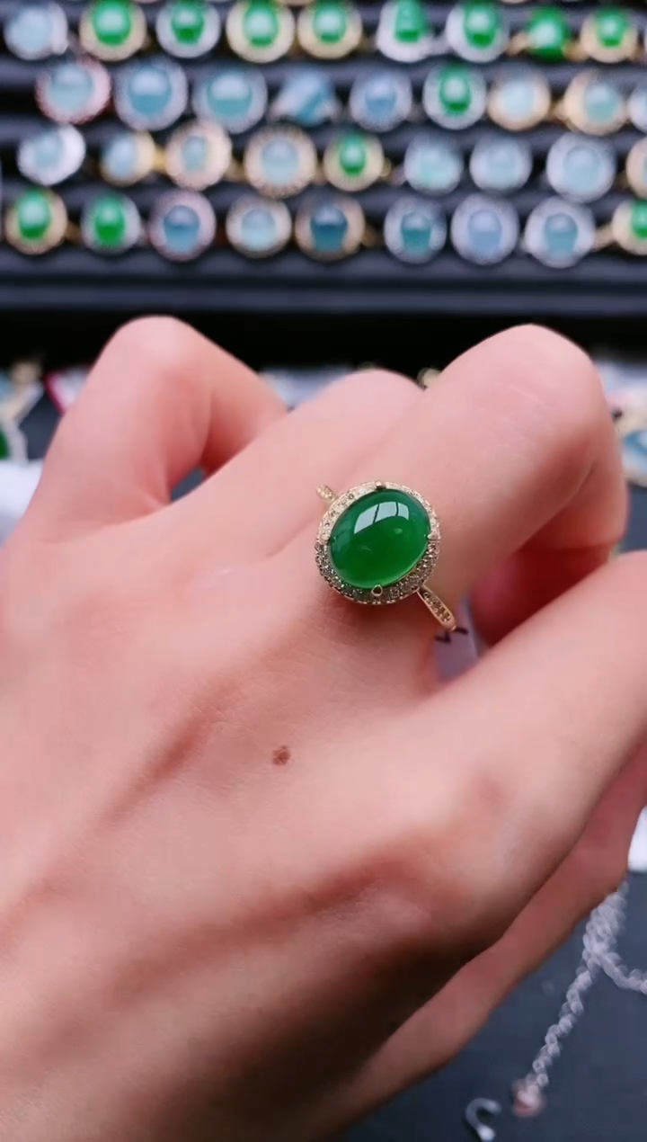 【闪购商品】翡翠戒指银S925镶嵌111111