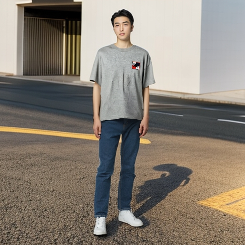 99新 BURBERRY/博柏利  11771143战马徽标圆领短袖T恤 灰色 M码