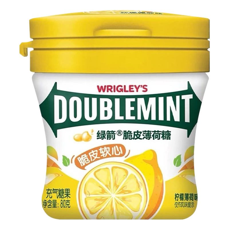 【临期】绿箭脆皮薄荷糖柠檬薄荷味80g