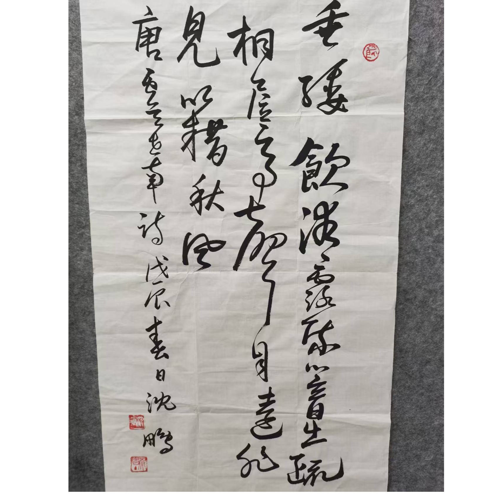 沈鹏款书法画心100*50.4.5