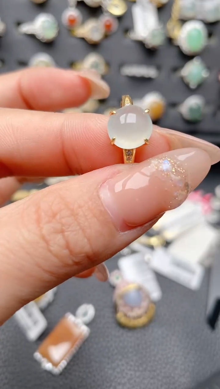 【闪购商品】翡翠戒指银S925镶嵌2222222222  54