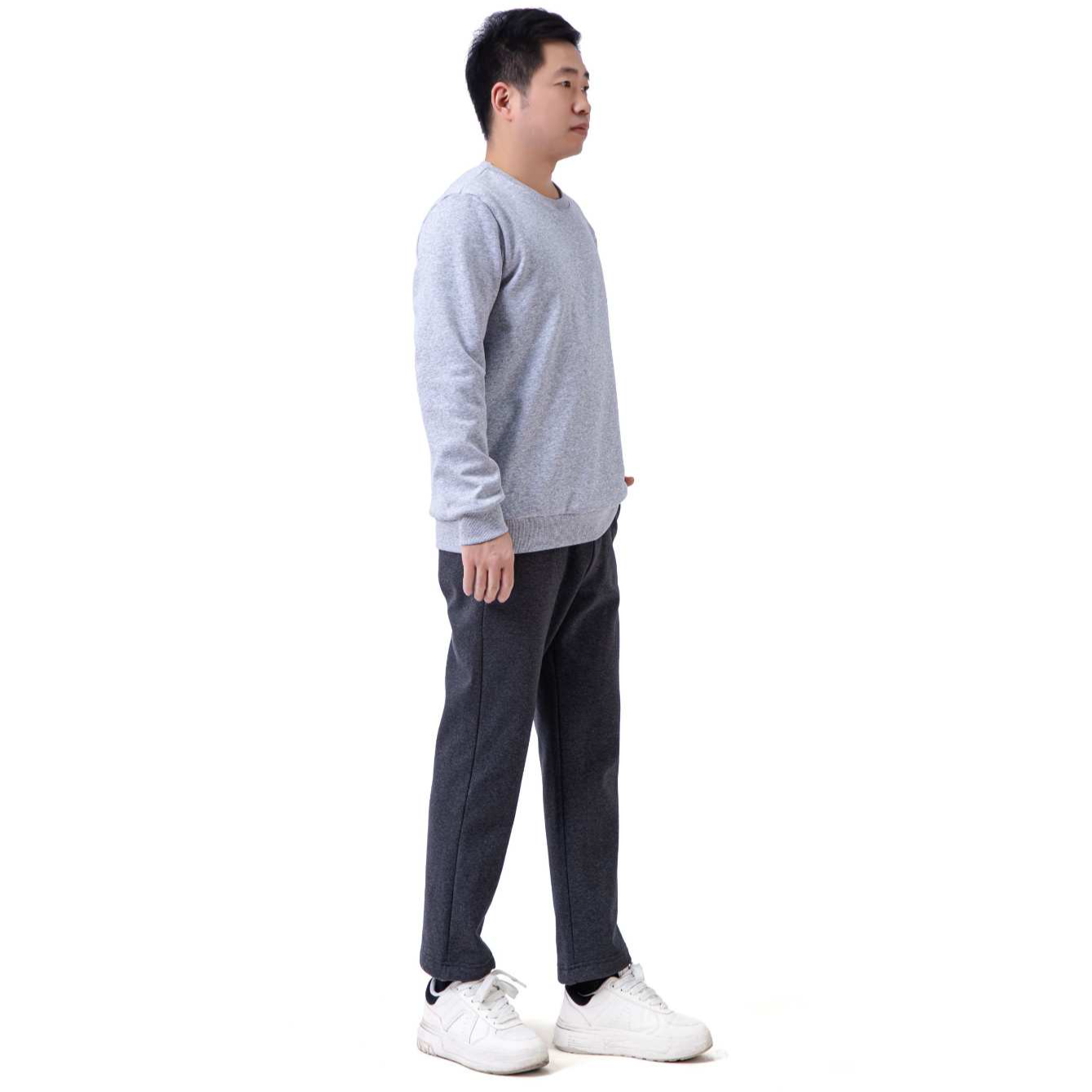 笕度；男士冬季石墨烯摇粒绒休闲运动直脚长裤