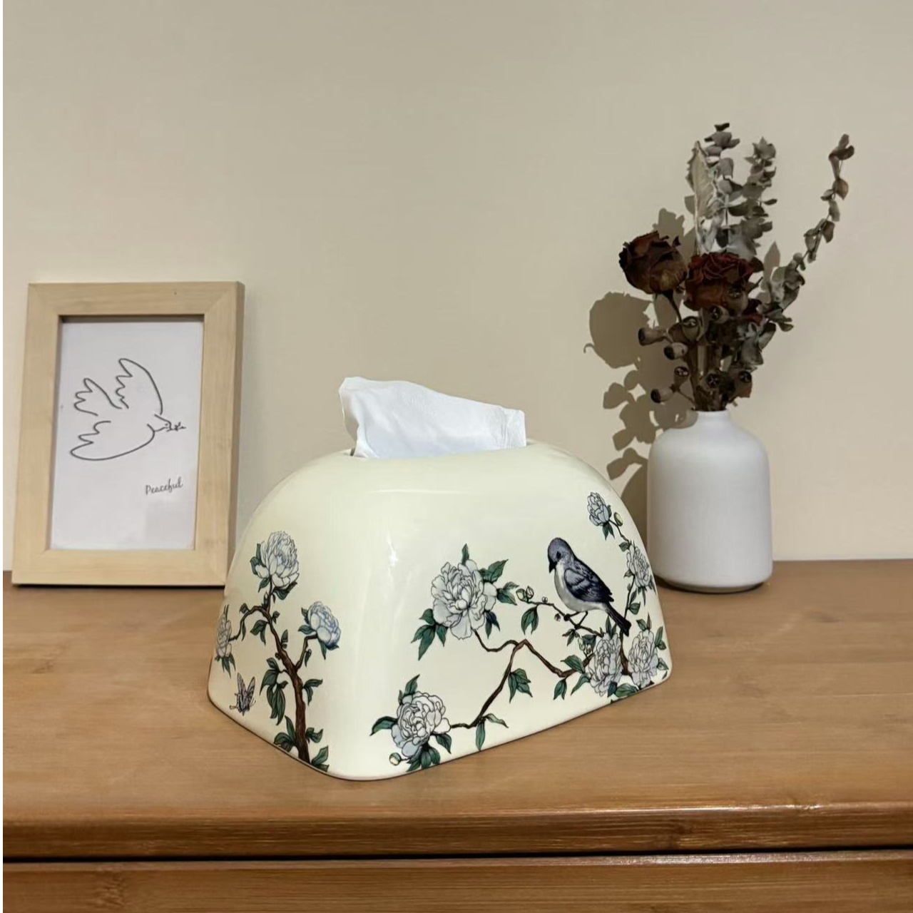 高档飞鸟抽纸盒家用客厅茶几桌面创意高级感装饰纸巾盒餐巾纸抽盒