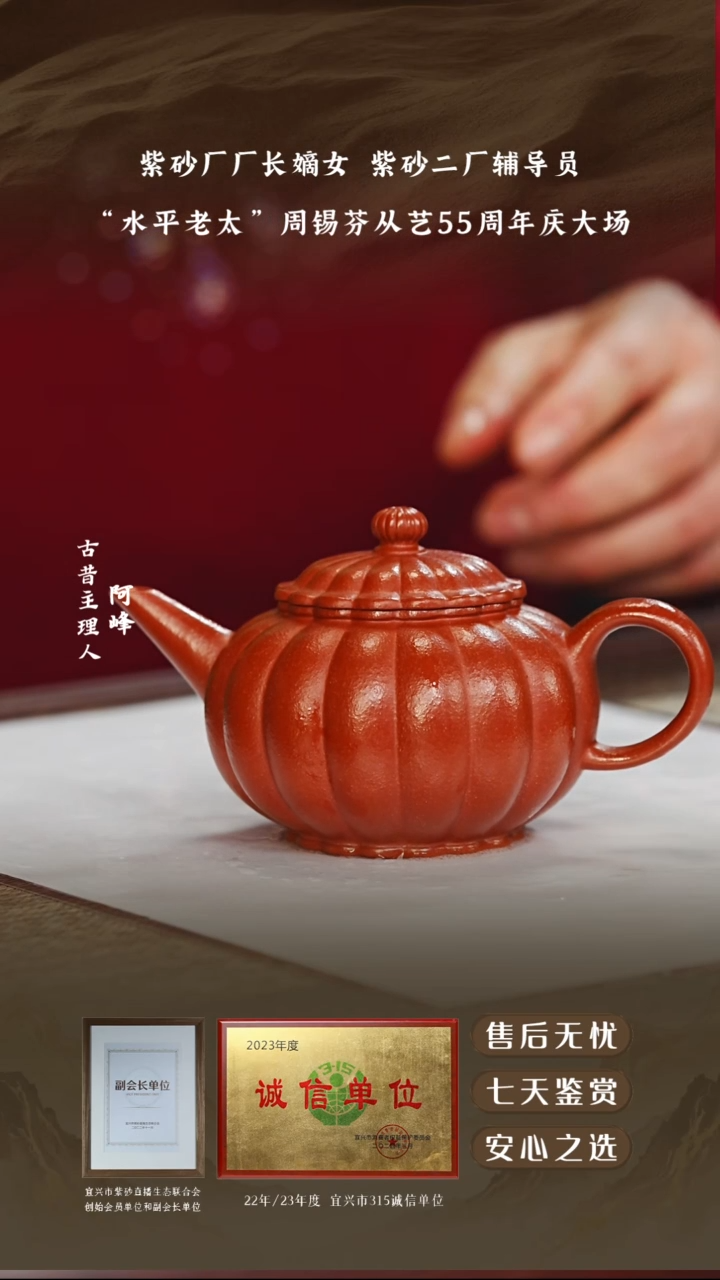 周锡芬大红泥筋纹水平130cc