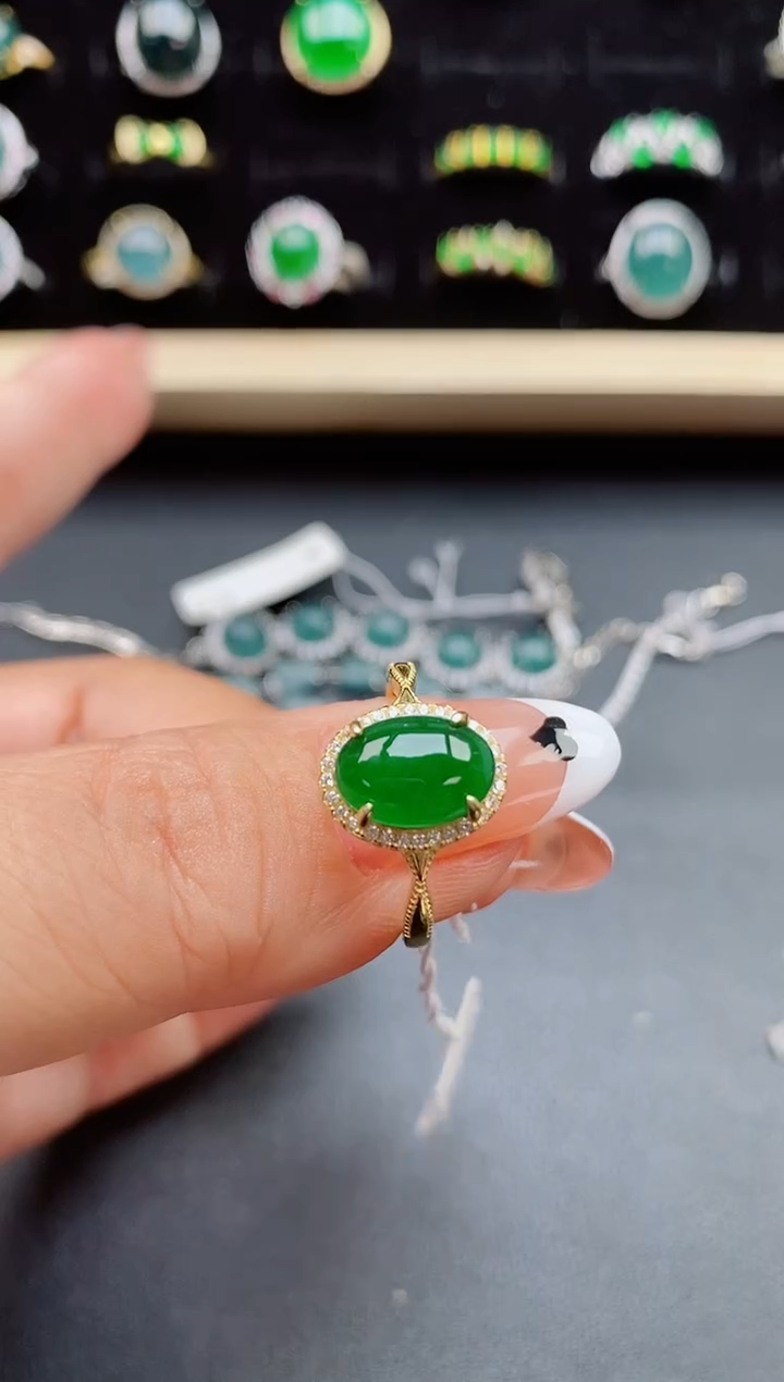 【闪购商品】翡翠戒指银S925镶嵌50805580