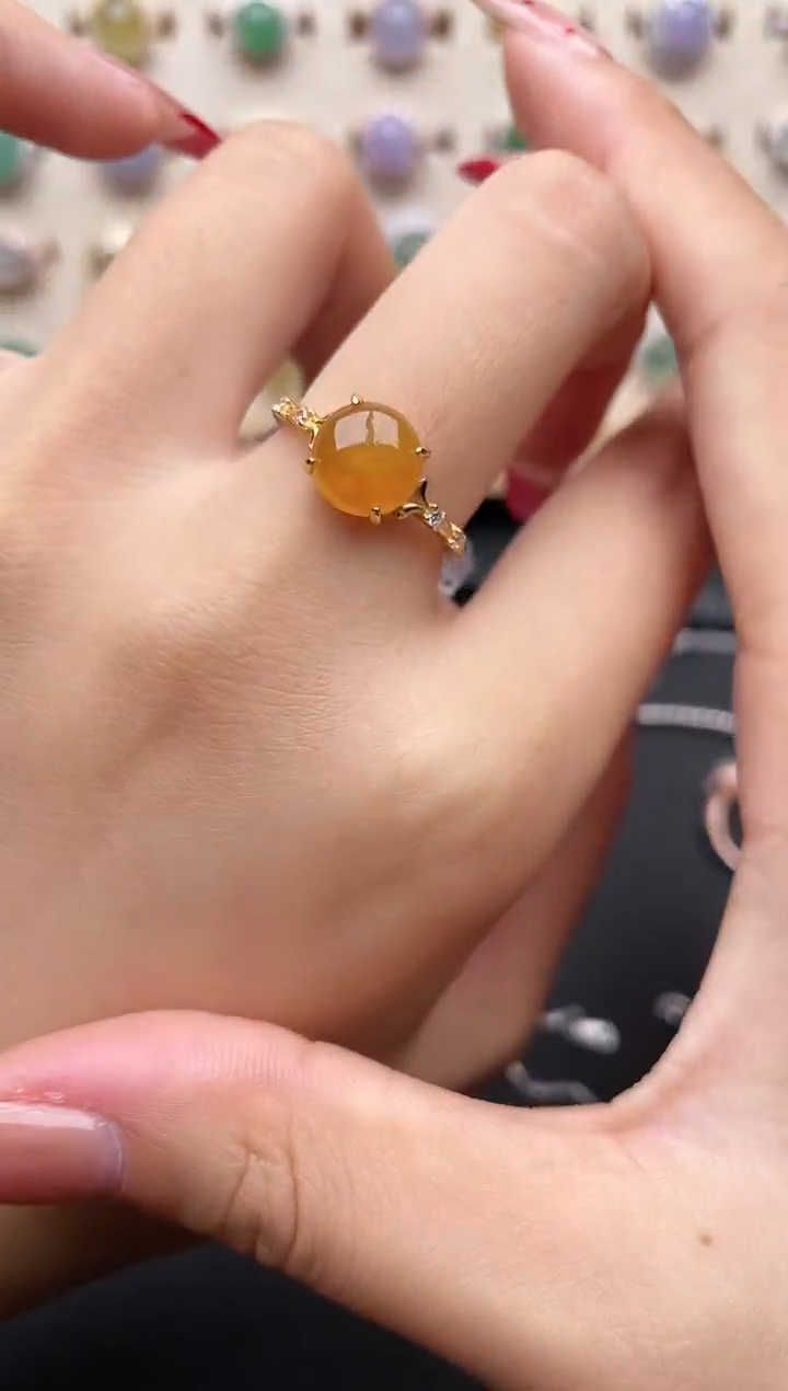 【闪购商品】翡翠戒指银S925镶嵌一物一证一礼盒