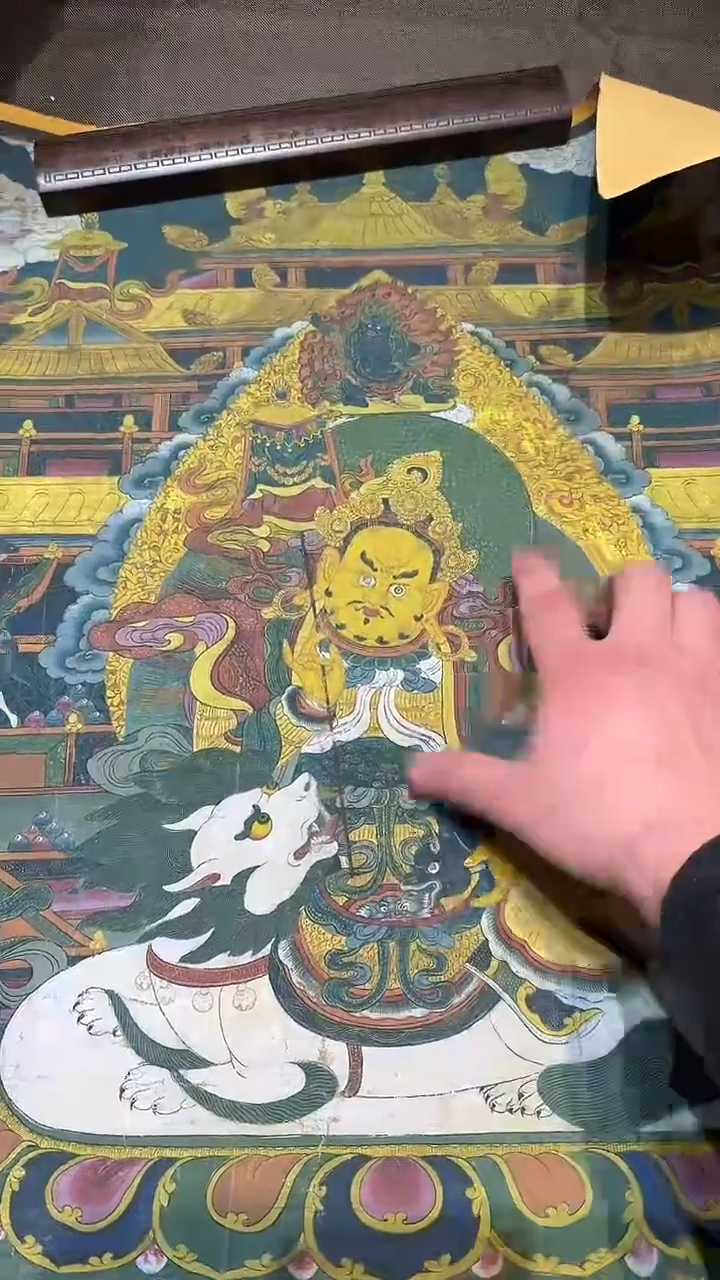 卷轴画【主播精品】高端卷轴画——唐卡AA158八方财神
