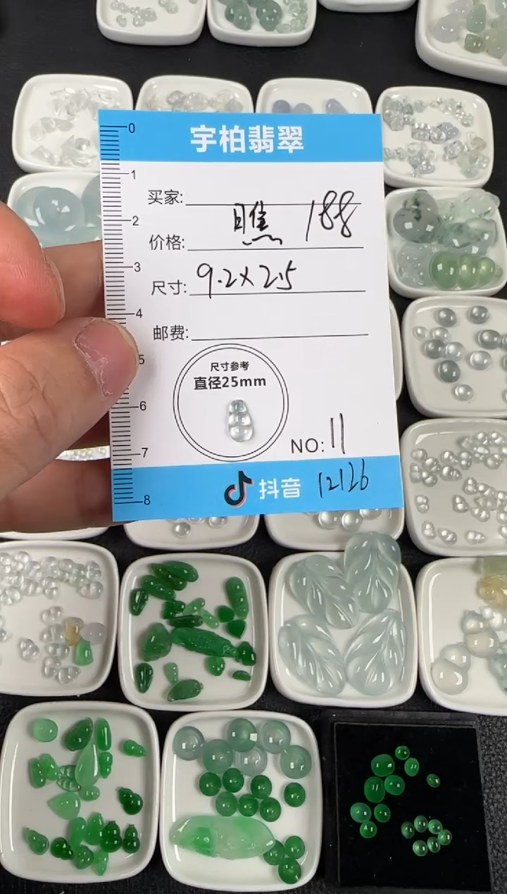 未镶嵌定制翡翠瞧*乔天然A货翡翠+豆子11